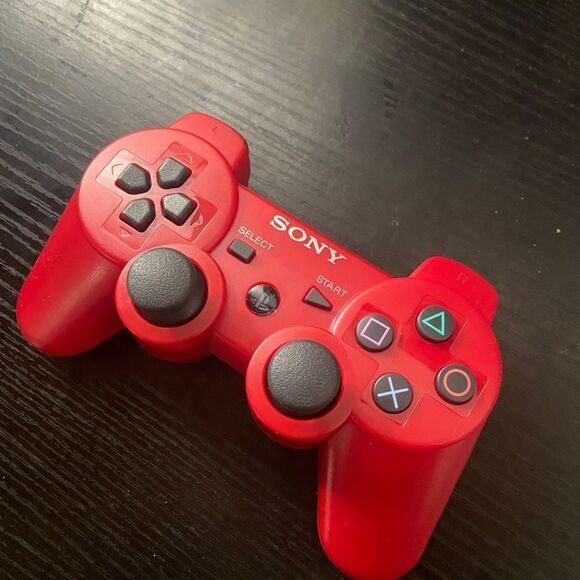 PS3 Playstation 3 Wireless Controller Red - Picture 2 of 3
